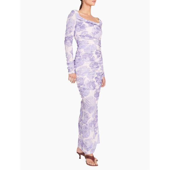 NWT Staud Solana Floral Ruched Maxi Dress Size XS $395 - Picture 2 of 14